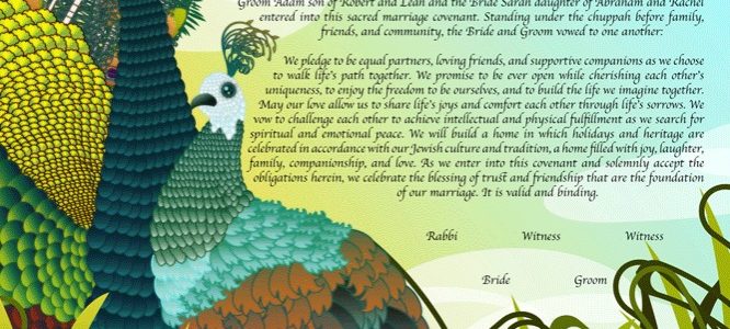 Wear Your True Colors with Pride: Peacock Ketubah