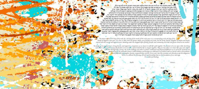 The World of Abstract Expressionism: Jackson Pollock Inspired Ketubah